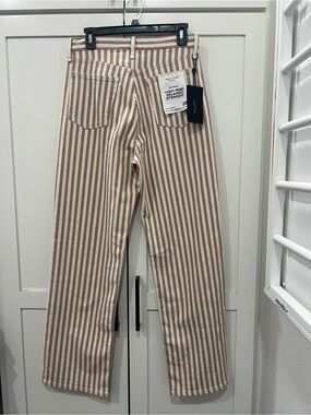 NWT Rag & Bone "The Shea" high-rise relaxed straight stripe jeans women’s sz 28